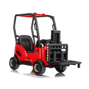 GARVEE Electric Ride-On Forklift Vehicle with 12V Power, Remote Control, Liftable Fork and Pallet, Dual Speeds, Built-In Music, USB Charging, and Low-Power Alarm for Engaging Outdoor Play