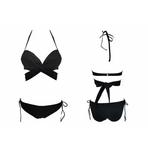 2026 New Model Swimsuit White Sexy Triangle Underwire Hard Cup Bikini for Small Busts, Push-Up, Hot Spring Vacation Swimwear