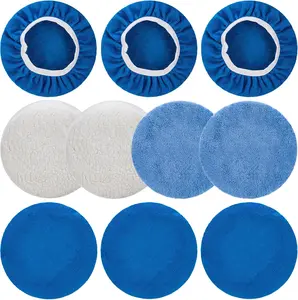 Pcs Car Polishing Pad  Inch Buffing Pad, Microfiber Wax Applicator Pad, Wool, Coral Fleece