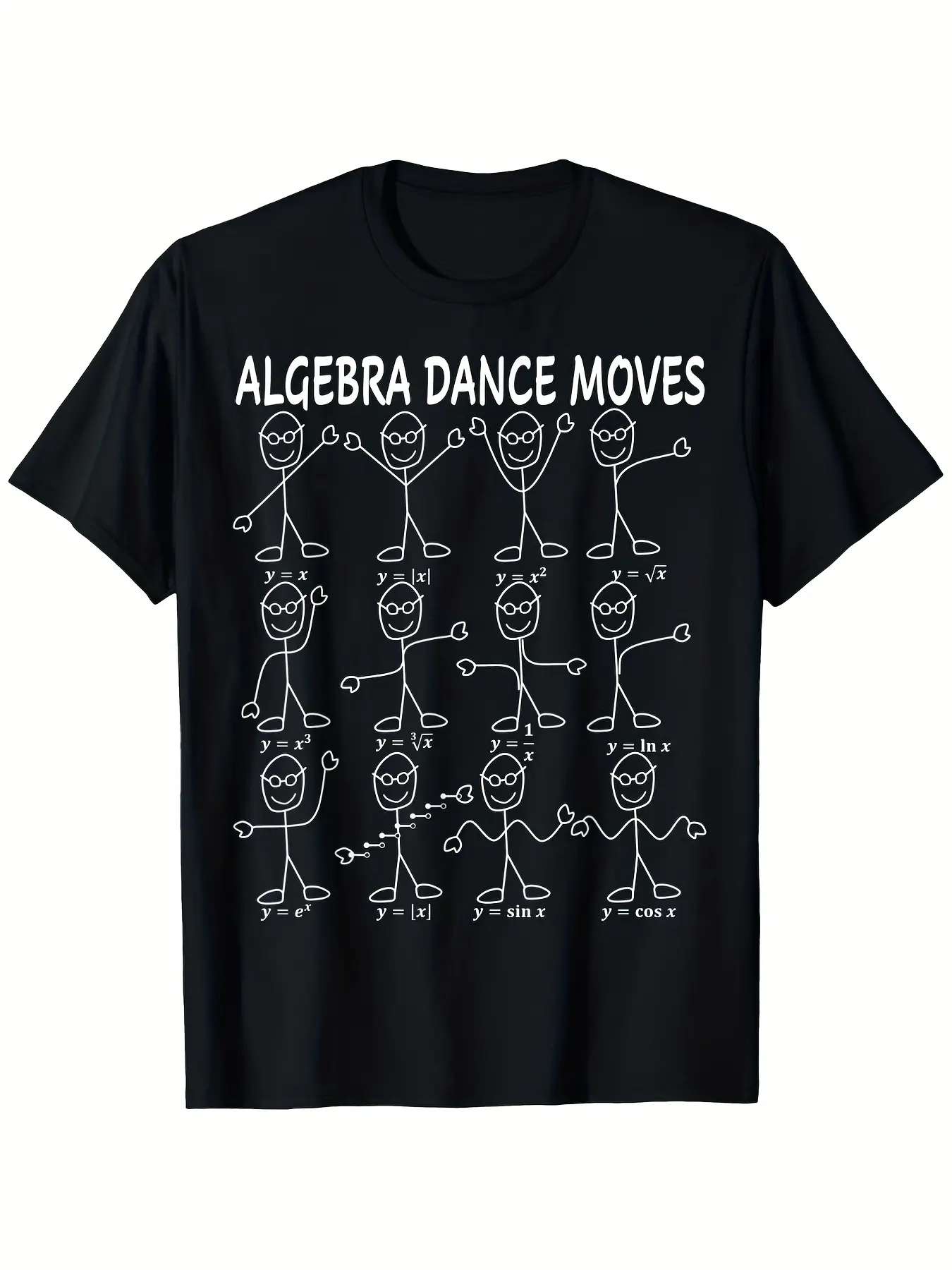 Funny Algebra Dancees Math Equations Dance Chart T unisex soft cotton short sleeve t shirt, vintage graphic casual tee for men women teens, perfect birthday holiday gift for camping travel gym daily street casual wear