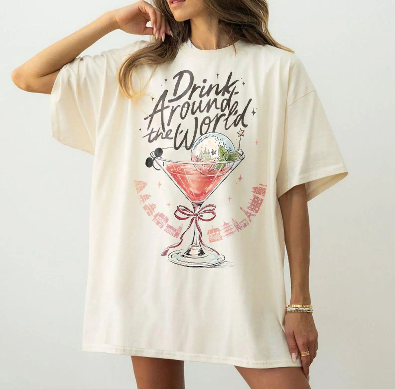 Comfort Color Retro Epcot Drink Around The World Comfort Color Shirt, Epcot World Tour Tee, Epcot WDW