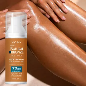 60ML Sunless Tan Mousse, Alcohol-Free Long-Lasting Indoor DIY Self-Tan Oil, Natural Bronze Color, Moisturizing Skincare, Suitable for All Skin Types, Sunless Self Tanner