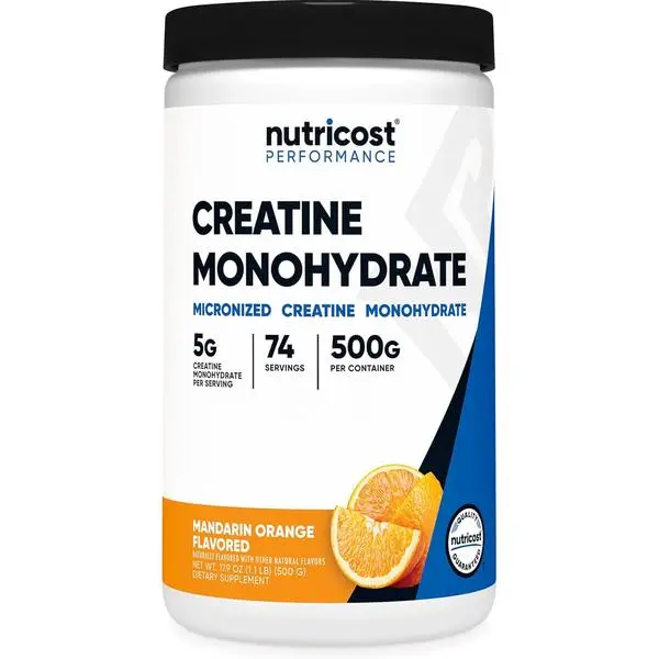 Nutricost Creatine Monohydrate Powder (Mandarin Orange, 500 Gram) - Micronized Creatine Supplement - Vegan, Non-GMO, Gluten Free