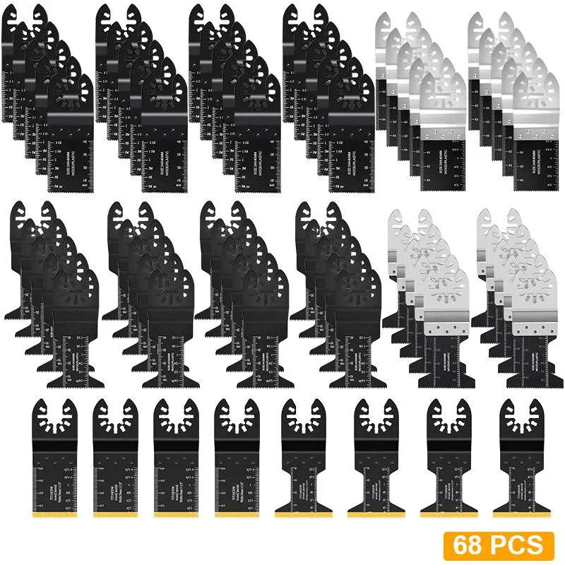 Titanium Carbon Steel Oscillating Saw Blade Set, Multifunctional Saw Blade Set, Universal Treasure Saw Blade for Wood Plastic, Hard Material Cutting,
