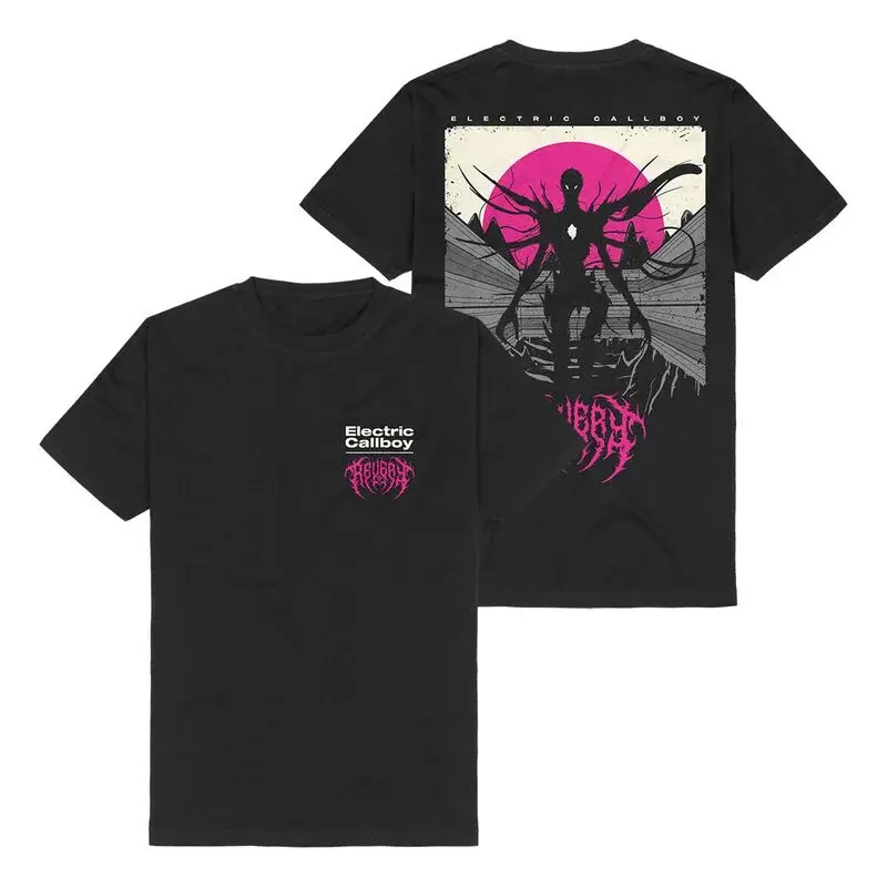 Electric Callboy "Revery Creature" Graphic T-Shirt – Vintage Washed Black Cotton Crew Neck Short Sleeve Unisex Band Tee, Alternative Rock Streetwear Shirt for Men & Women
