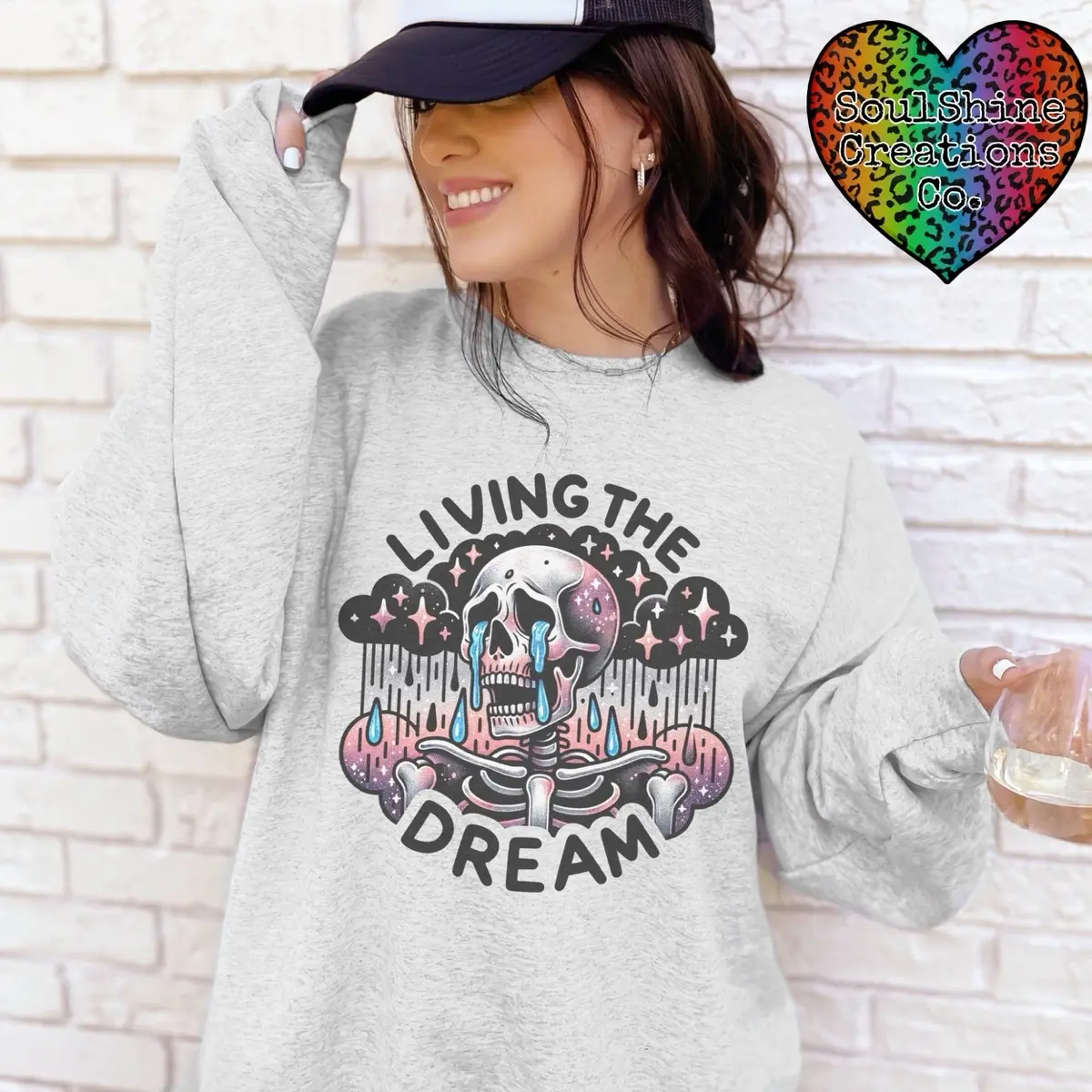 Living the Dream Sweatshirt Unisex Sweater Sublimation Print