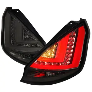 2014-2019 Ford Fiesta Hatchback LED Bar Tail Lights (Chrome Housing/Smoked Lens)