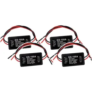 4PCS 6V-30V LED Brake Light Flasher with Pre-Wired, Universal Pulsing Strobe Flashing Module Controller for Most Motorcycles Cars Trucks SUVs Brake Tail Stop Light