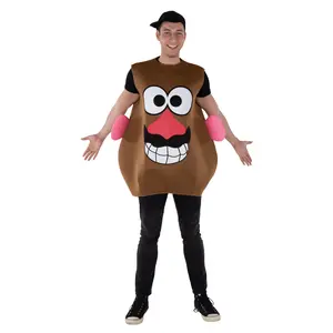 Mr. Potato Costume Set With Hat For Adults - Comfortable Tunic with 3D Ears - Funny Costume Dress - For Halloween, Role Play ,Theme Party & Costume Party