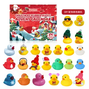 24-Grid Christmas Advent Rubber Duck Blind Box Little Yellow Duck Christmas Blind Box Cartoon Toy Children's Gift