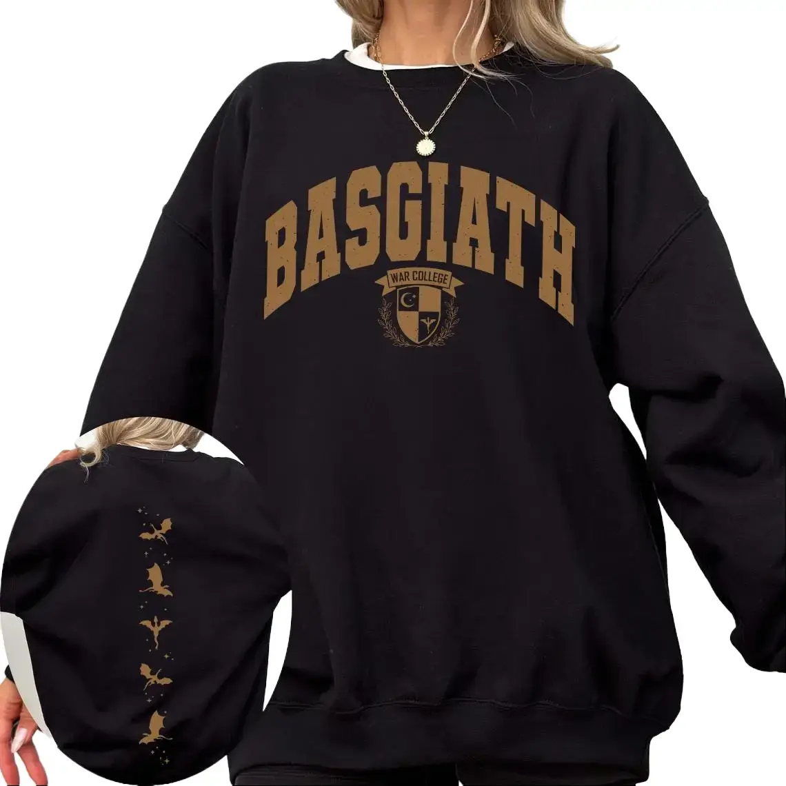 Fourth Wing Double-Sided Sweater, Basgiath War College Shirt, Dragon Rider Sweatshirt, Bookish Sweater, Empyrean Series, Fourth Wing Shirt