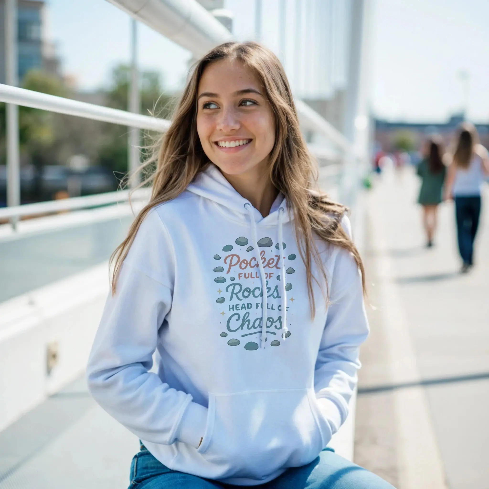 Pocket Full of Rocks and Chaos - Classic Unisex Pullover Hoodie | Gildan® 18500 Cotton Knit Sweatshirt Womenswear
