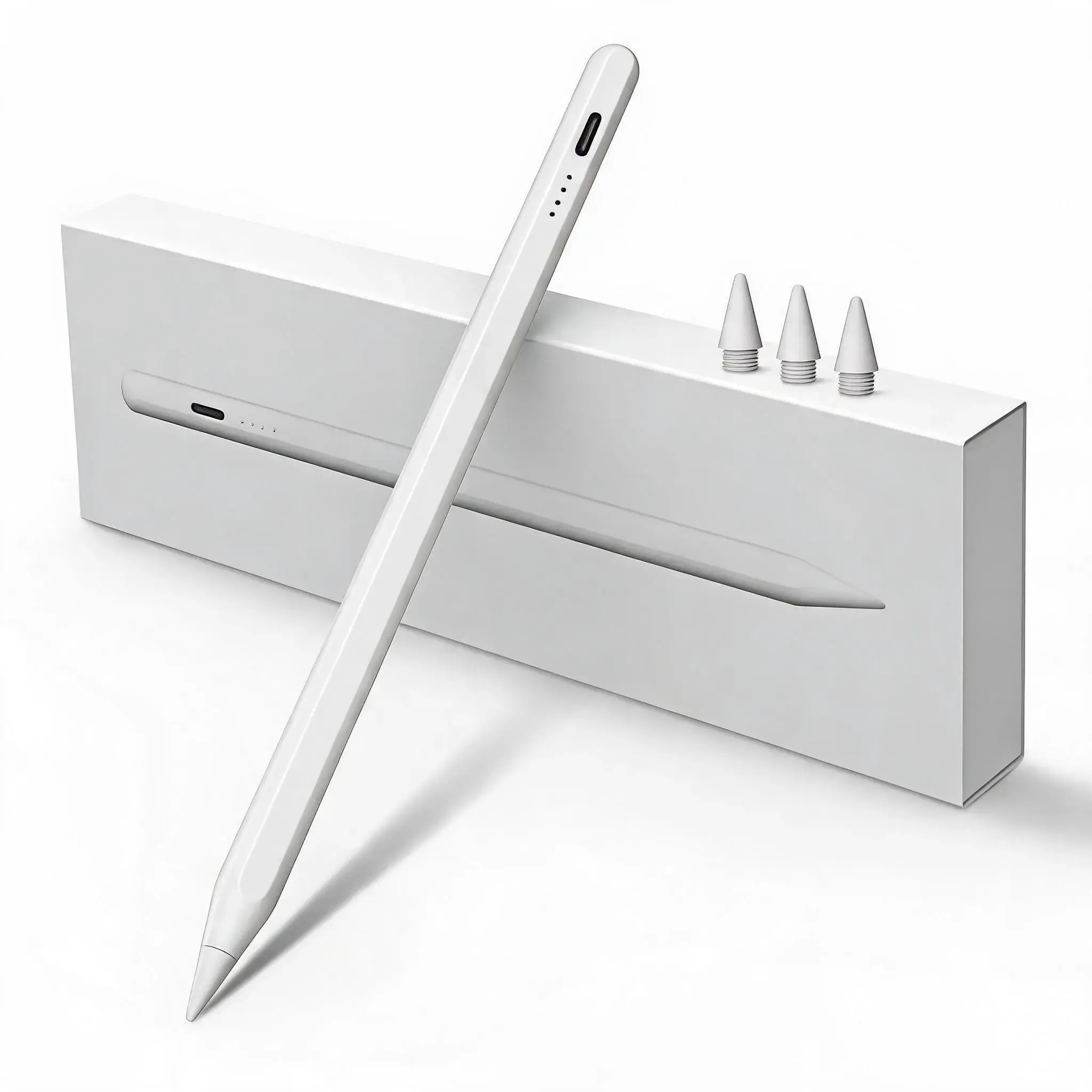 Digital iPad Stylus Pen, Tablet Accessory with Fast Charge, Palm Rejection, Tilt Sensitivity, Magnetic Active Touch Screen Writing Pencil Compatible with iPad 6/7/8/9/10, Pro 12.9-in&11-in, Air 3/4/5, Mini 5/6