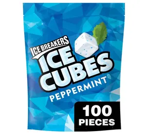 ICE BREAKERS Ice Cubes Peppermint Sugar Free Chewing Gum Pouch, 8.11 Oz (100 Pieces)
