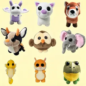 9 Styles Adopt Me Plush Toys, Roblox Game Pet Stuffed Animals, Owl Bat Dragon Seahorse White Cat Fox Elephant White Dragon Frog Red Panda Plushies, Ultra Soft Cuddly Gifts for Kids Boys Girls Game Fans Collectors
