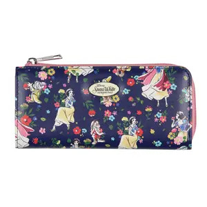 Snow White Disney Wallet For Women | Snow White and the Seven Dwarfs Women's Faux Leather Full Zip Wallet