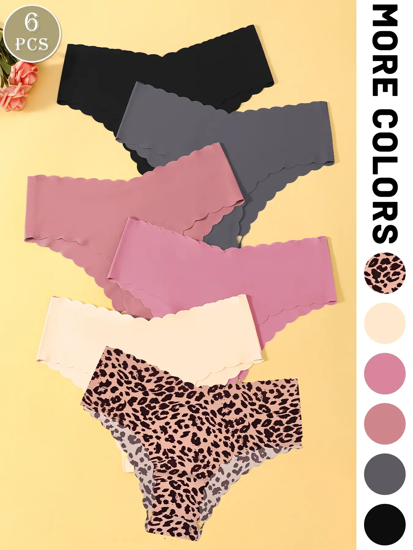 6 pieces of women's seamless underwear, soft and comfortable women's briefs, everyday women's lingerie and underwear, Soft Panties, Under Clothing, Inner Wear