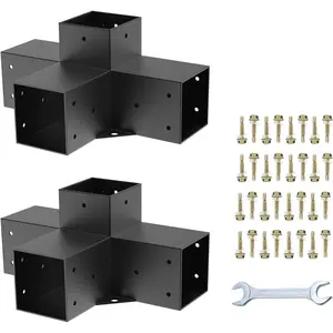 Woodworks Pergola pergola Brackets 4-Way Right Angle Corner Bracket DIY Elevated  Stand 2PACK with Screws for 4x4 (Actual: 3.5x3.5 Inch) Lumber Pergola Gazebo