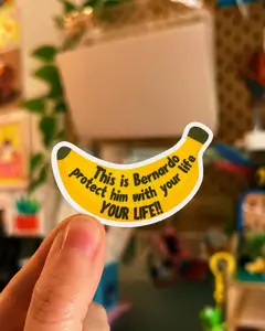 Bernardo banana sticker, Off campus sticker, e-reader sticker, kindle, journal sticker