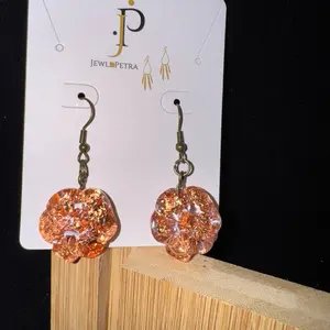 Rose Gold Orchid Dangling Earrings for Women