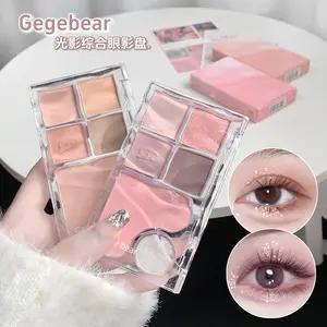 Gege Bear Gogo Bear Light and Shadow Comprehensive Eye Shadow Plate Soft Greasy Pink Multi-Color Eye Shadow Mashed Potato Matte