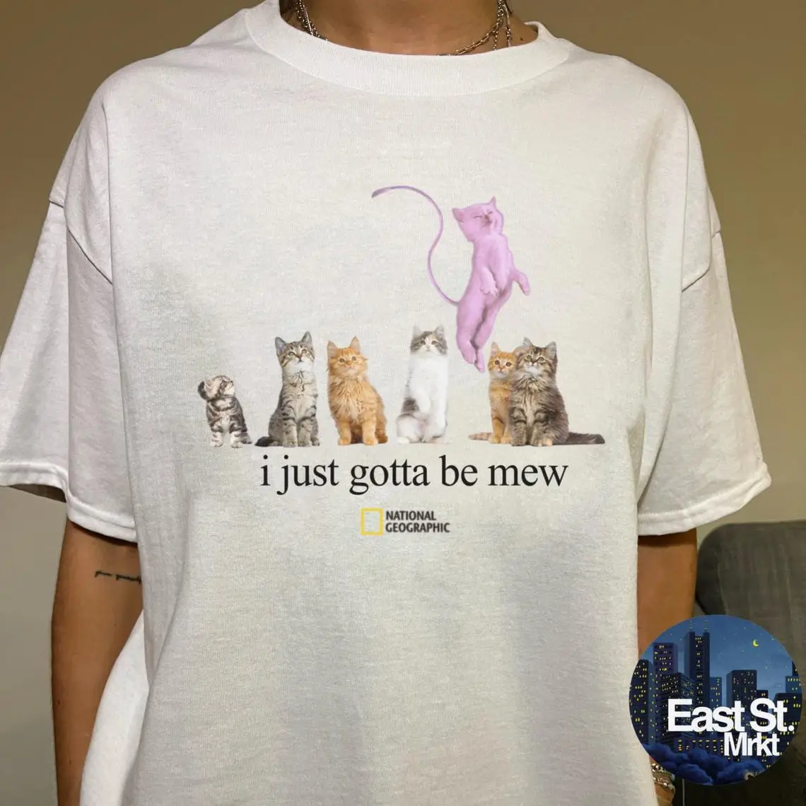 Vintage 'I Just Gotta Be Mew' Cat T-Shirt: Funny 90s Style Tee