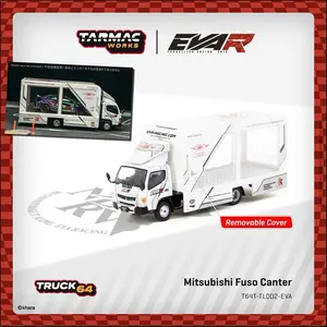 Tarmac Works 1:64 Mitsubishi Fuso Canter EVA Racing Mobile Display Truck – White – Truck64