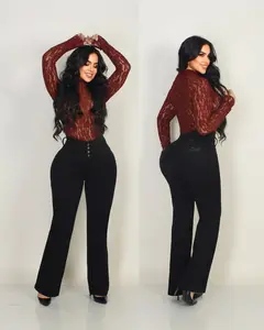 Jeans BBL Colombiano Negro Bota Ancha with High Waist & Push-Up Technology for Enhanced Glutes and Curves
