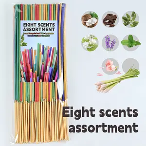 30/60/120pcs, Mixed Scented Sticks, Including Jasmine, Lavender, Coconut, Dragon's Blood, Mint, Rose, Lemongrass, And White Sage. Long-Lasting Fragrance, Mixed And Shipped Randomly, Suitable for Home Air Purification And Various Occasions.