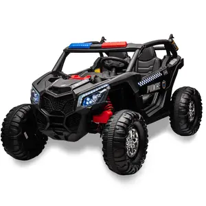 24V 2-Seater Kids Electric Ride On UTV Car – 4WD, Remote Control, 4 Shock Absorbers, Leather Seats, Music & LED Lights, All-Terrain Truck for Boys & Girls