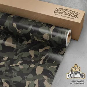 Large Ragged Militant Green Camo Vinyl Wrap | Blowout Stock | Satin Finish | Avery Dennison Media | 5ft x 2-ft | 253932
