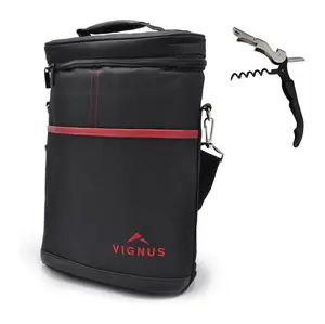 Vignus Insulated Wine Tote Bag for Two Bottles