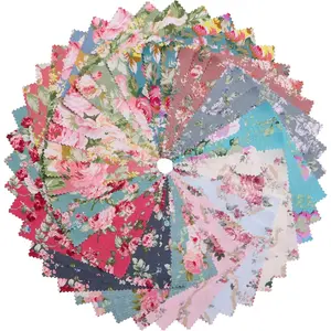 42Pcs 10" Layer Cake - Vintage Floral Print Cotton Squares 10x10, Layer Cakes 10 inch Squares for Quilting, Sewing,, and Crafts - Retro Floral