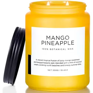 Mango Pineapple Scented Candle, 19.4oz Non   Soy Wax 110 Hours Long Lasting  Fruit Scent Summer Gifts for Housewarming, 2 Wick  Candle for Women Men Family