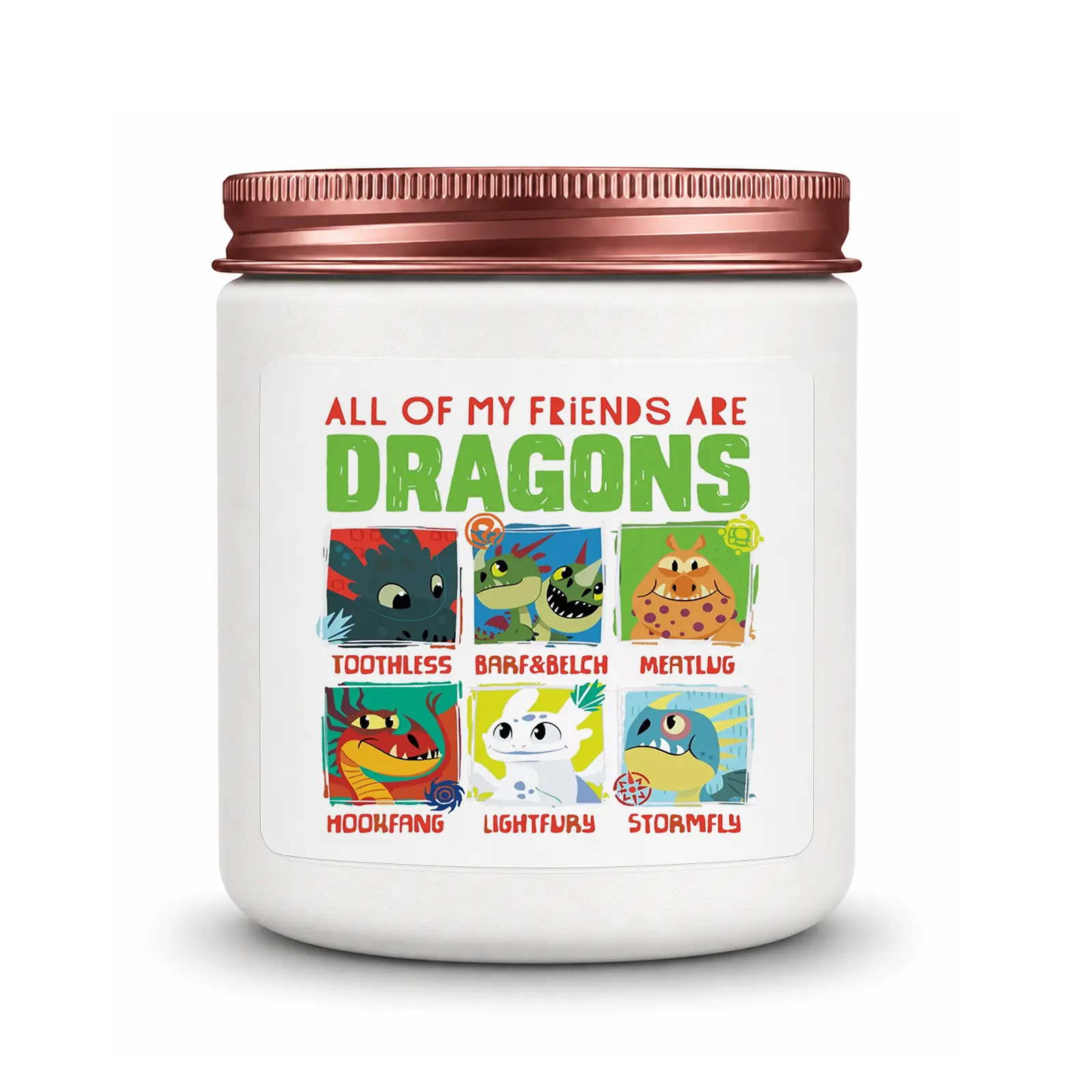 1Pc Handmade Soy Candle with Colorful Cute Cartoon Dragon Friends Design, Fragrance Aroma Wick, Decorative Fantasy Gift for Dragon Lovers, Birthday Home Decor for Bedroom Gaming Room, Hand Poured