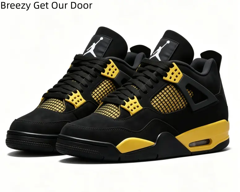Black Yellow Color Block Mid Top Retro Sneakers Unisex Suede Mesh Breathable Casual Shoes Cushion Shock Absorb Non Slip Rubber Sole Street Walking Outdoor Athletic Trainers