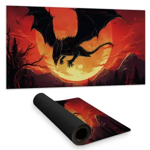 MWW C1DM15310R2IRC 16 x 32 in. The Dragons Wrath - Red Desk Mat for Home Decor - Stylish Design