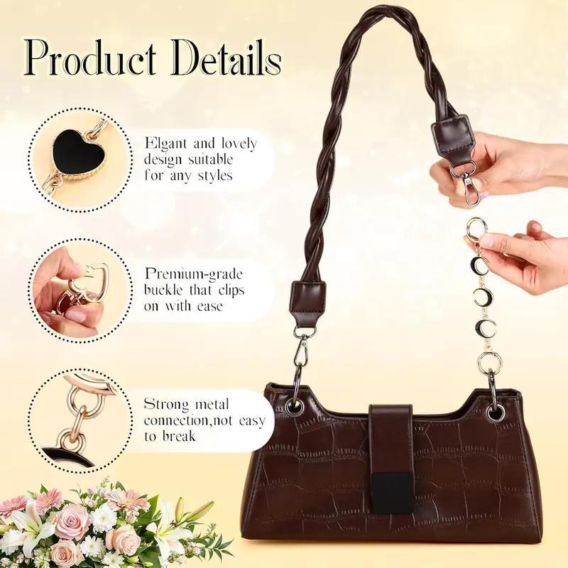 5 Pcs Bag Extender Chain Pearl Purse Chain Ribbon Bow Keychain Extender Bag Strap Purse Charms Accessories for Handbag