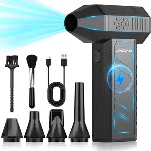 Electric Air Duster, JVSCAM X3 Rechargeable Compressed Air Cleaner with Brushless Motor, 3 Gear Adjustable Speed, Portable for PC, Keyboard, Car, Home, Outdoor Dust and Debris Removal