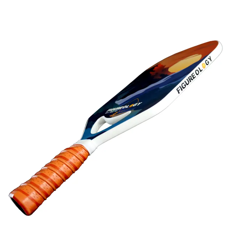 Carbon Fiber Pickleball Paddle Honeycomb Polymer Core graphite Sand Painted Surface to Create Maximum Spin Figureology Lets Dink It! Raising Sun 16 mm