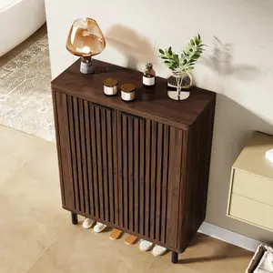 Tribesigns 6-Tier Bathroom Floor Cabinet with 2 Louvered Doors, with Adjustable Shelves, Freestanding Sideboard for Bathroom/Kitchen/Living Room