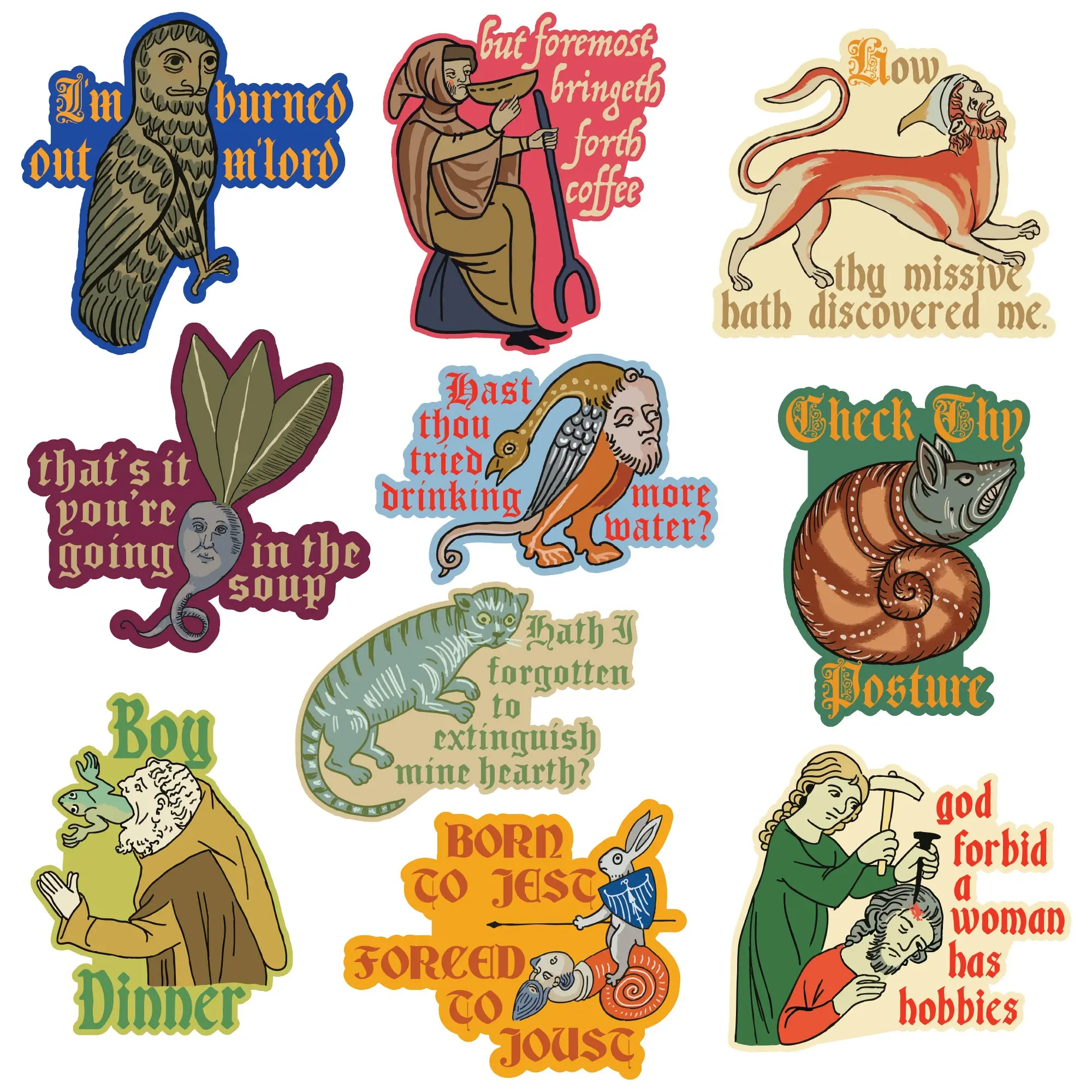 More Medieval Sticker Extra Large Stickers Funny Adhesives with Memes Funny Stickers with Colorful Graphic Decals Funny Multi - More Medieval Sticker Extra Large Stickers Funny Adhesives with Memes Funny Stickers with Colorful Graphic Decals Funny Multi -