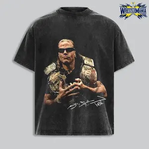 Shawn Michaels Signature Heavy Cotton Shirt WWE Tshirt HBK Wrestling Mr. WrestleMania Fan Apparel Menswear Direct-to-garment Breathable Printing, Casual, Soft, Graphic Tee, Streetwear, Vintage, Unisex