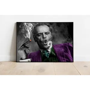The Joker Cigar Poster Print - Jack Nicholson | Designer Print | Luxury Poster | Movie Poster | Batman | Wall Art | Photography Print