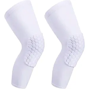 Compression Knee Pads Leg Sleeve, Hex Knee Pads for Basketball Honeycomb Anti Collision Knee Pads Long Kneepads Non-Slip Football Knee Pads for Youth Adult