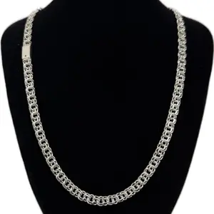 26-inch 7mm solid 925 silver Chino link chain