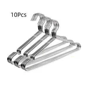 Metal Clothes Hangers, 10/20/40 Pcs Pack, Non-Slip Notch Design, Ultra-Thin Stainless Steel Construction