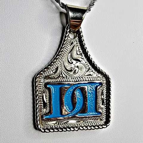 CUSTOM LARGE Cow Tag Necklace Handmade (Ships in 4 to 6 weeks)