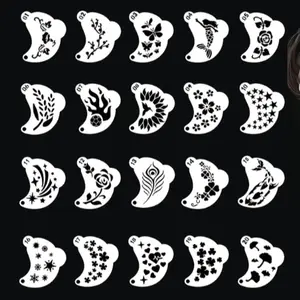 Adult & Kids Face Painting Stencils, Reusable Pet Material Templates for Stage Performance Makeup Beginners, 25 Sheets Facial Art Tools