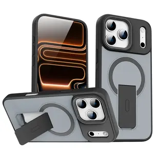 Light Luxury Premium Skin-Feel Magnetic Smartphone Casing - Invisible Kickstand, Non-Slip, Wear-Resistant, Drop-Proof, MagSafe Compatible - Cellphone Handheld Accessories for iPhone 17/16/15/14/13/12/11 Pro Max